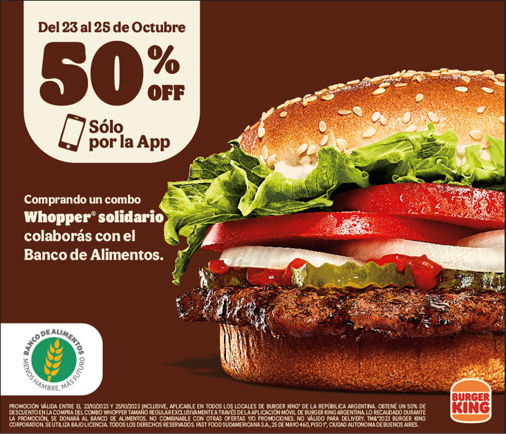 Whopper solidario junto a Banco de Alimentos - Banco de Alimentos ...